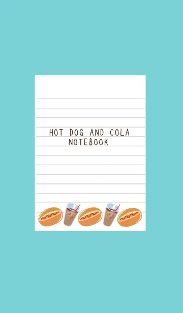 [LINE着せ替え] ホットドッグのノート/ミントグリーンの画像1