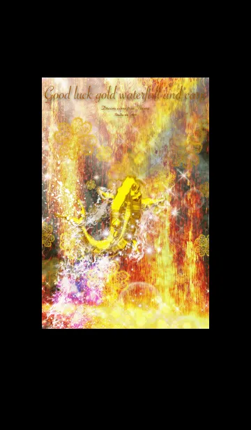 [LINE着せ替え] 金運最強に導く 黄金の滝と昇金鯉の画像1