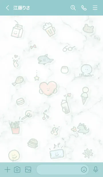 [LINE着せ替え] シンプルなアイコン25★ブルーグリーン06_1の画像3