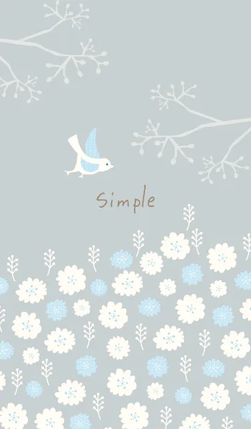 [LINE着せ替え] 北欧風 鳥と花13の画像1