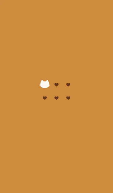 [LINE着せ替え] ねことハート(orange)の画像1