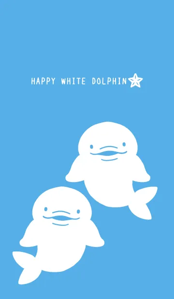 [LINE着せ替え] 幸せのシロイルカ/ブルーの画像1