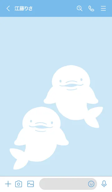 [LINE着せ替え] 幸せのシロイルカ/ブルーの画像3