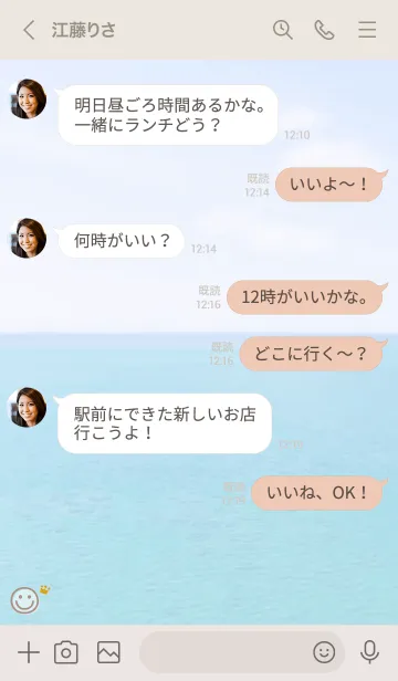 [LINE着せ替え] 海と空 王冠'モカブラウン'の画像4