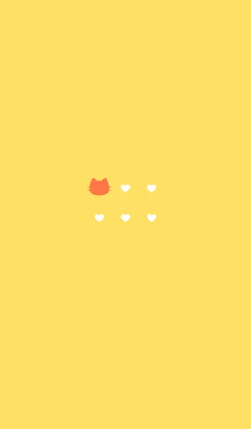 [LINE着せ替え] ねことハート(yellow&orange)の画像1