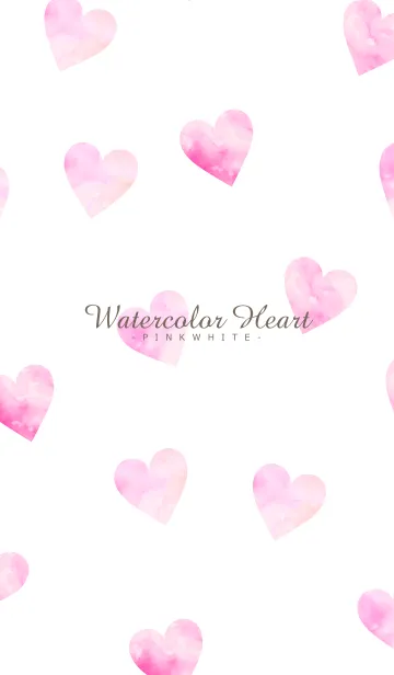 [LINE着せ替え] WatercolorHeart -PINKWHITE- 19の画像1