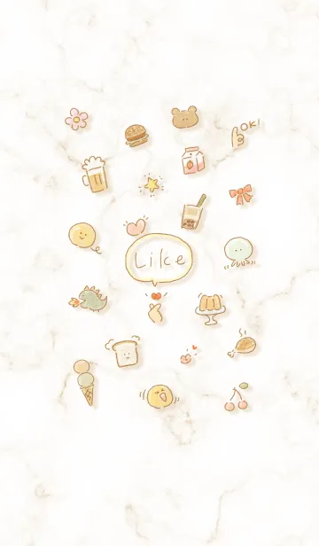 [LINE着せ替え] シンプルお洒落アイコン♥ベージュ05_1の画像1