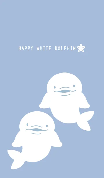 [LINE着せ替え] 幸せのシロイルカ/ブルーグレイの画像1