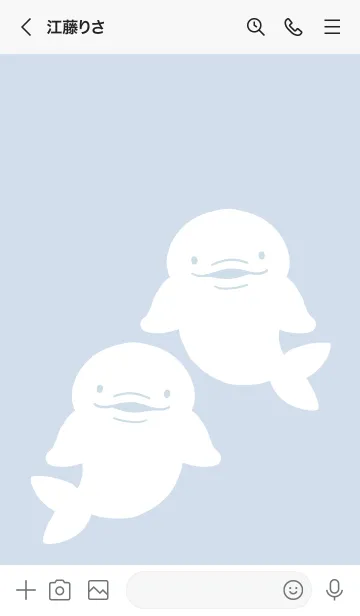[LINE着せ替え] 幸せのシロイルカ/ブルーグレイの画像3