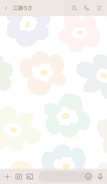 [LINE着せ替え] 北欧風 花 白3の画像3