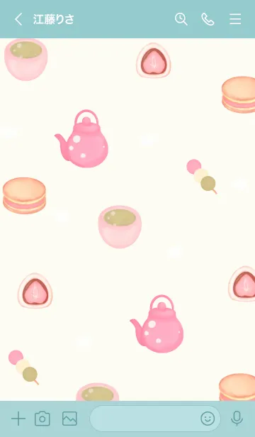 [LINE着せ替え] Sweet green tea time 8の画像3