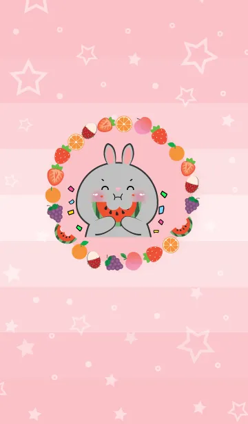 [LINE着せ替え] Simple Rabbit Love Fruit Theme (JP)の画像1