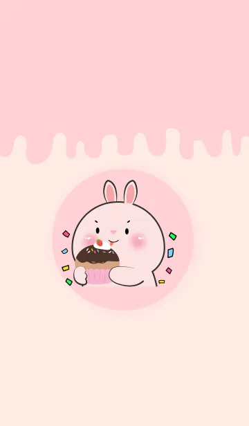 [LINE着せ替え] Simple Pink Rabbit  Love Sweet Theme(JP)の画像1