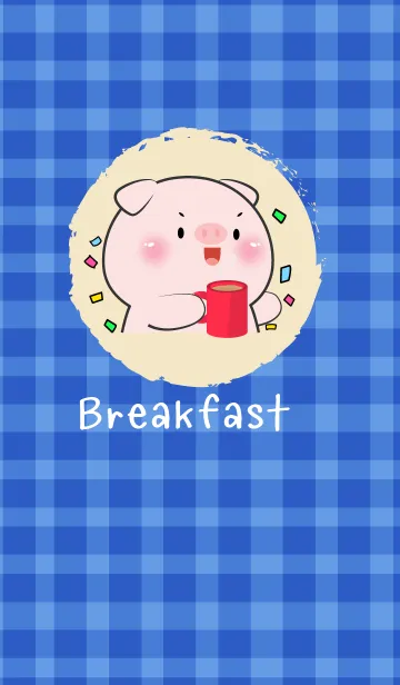 [LINE着せ替え] Simple Breakfast Pig Theme (JP)の画像1