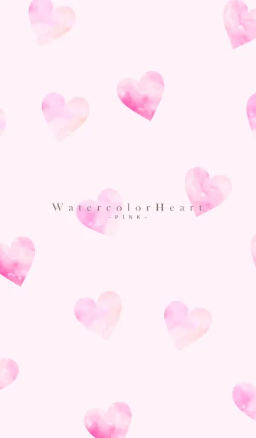 [LINE着せ替え] WatercolorHeart -PINK- 19の画像1