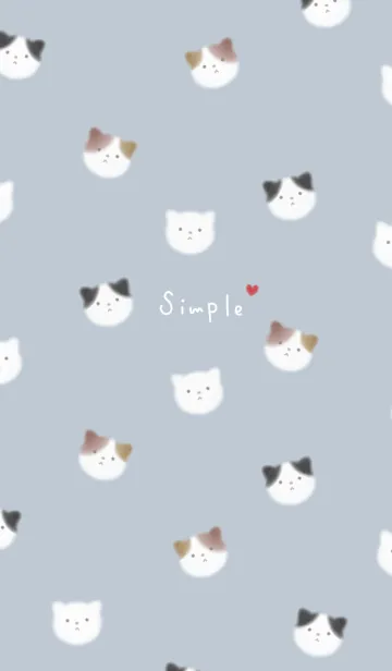 ふんわりシンプルねこ・パターンの着せ替えメイン画像