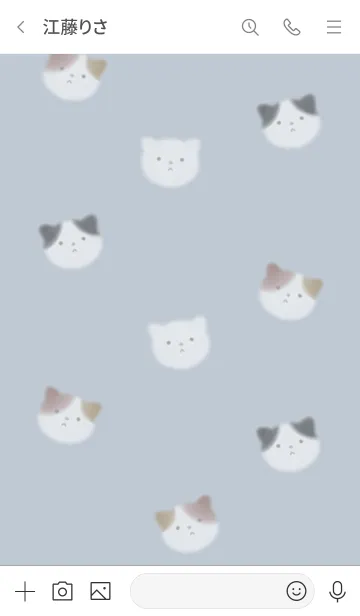 [LINE着せ替え] ふんわりシンプルねこ・パターンの画像3