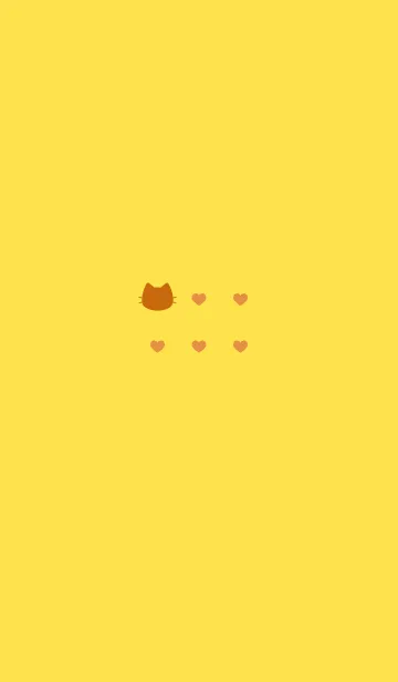 [LINE着せ替え] ねことハート(orange&yellow)の画像1