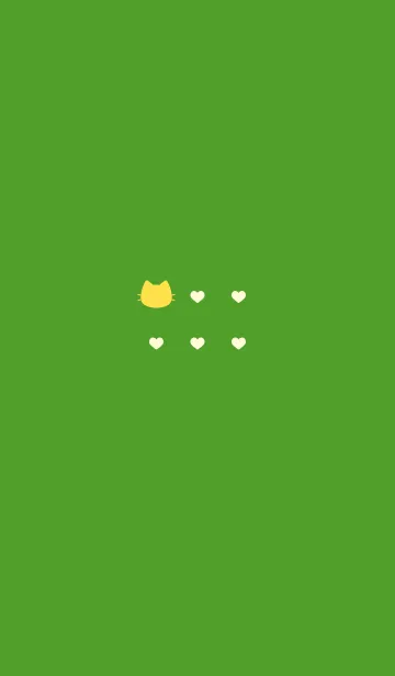 [LINE着せ替え] ねことハート(yellow&green)の画像1