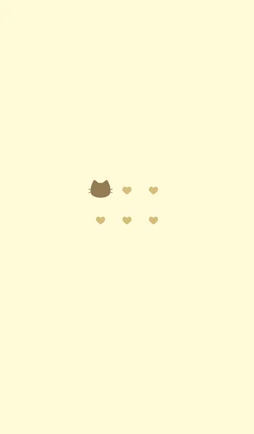 [LINE着せ替え] ねことハート(light yellow)の画像1