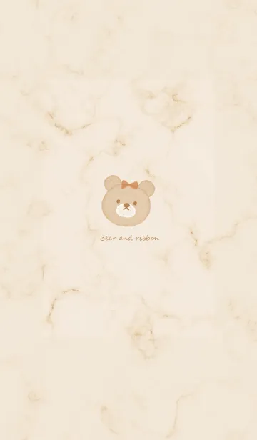 [LINE着せ替え] リボンが可愛いクマ♥ベージュ06_1の画像1