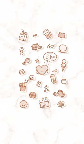 [LINE着せ替え] シンプルなアイコン26♥ピンクブラウン12_1の画像1