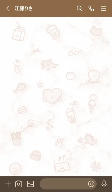 [LINE着せ替え] シンプルなアイコン26♥ピンクブラウン12_1の画像3