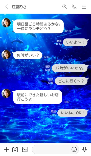 [LINE着せ替え] 運気を引き寄せるイルカ2 水族館の画像4