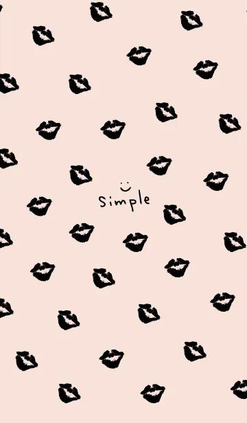 [LINE着せ替え] 黒キスマーク ピンク3の画像1