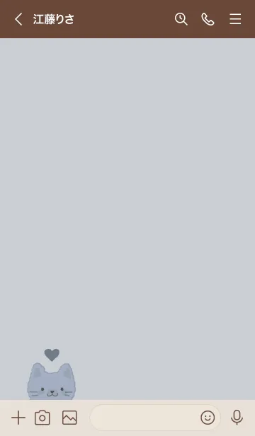 [LINE着せ替え] もこねこ 2 シンプル #くすみブルーの画像3