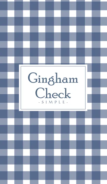 [LINE着せ替え] Gingham Check Navy-SIMPLE 12の画像1