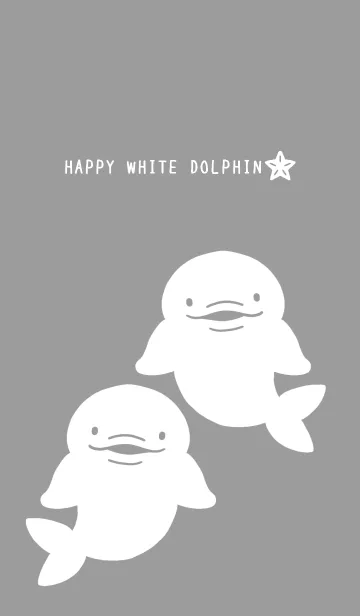 [LINE着せ替え] 幸せのシロイルカ/ブラックの画像1