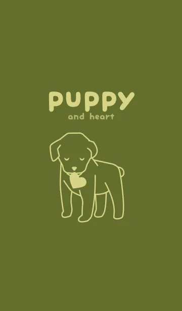 [LINE着せ替え] 子犬とハート Simosの画像1