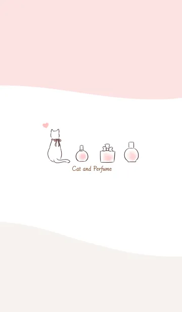 [LINE着せ替え] 猫と香水 -ピンク- ウェーブの画像1