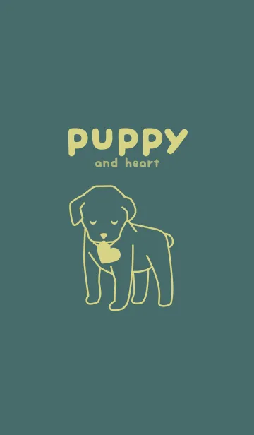 [LINE着せ替え] 子犬とハート sabinandoの画像1