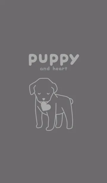 [LINE着せ替え] 子犬とハート hatobairoの画像1