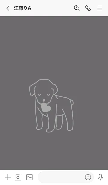 [LINE着せ替え] 子犬とハート hatobairoの画像3