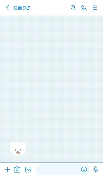 [LINE着せ替え] くま チェック柄2の画像3