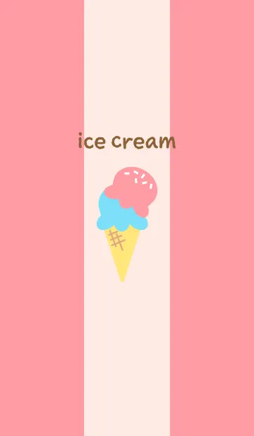 [LINE着せ替え] アイスクリームの着せかえ ピンク背景の画像1