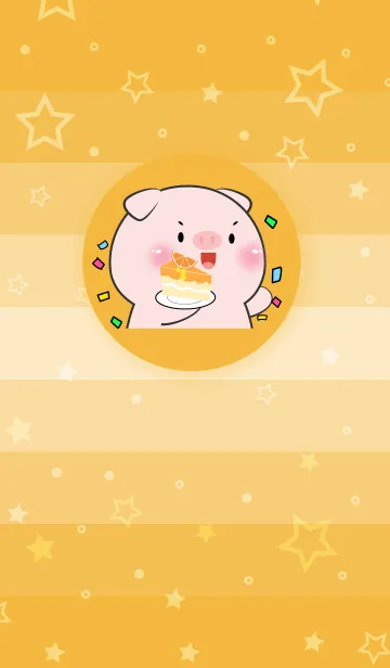 [LINE着せ替え] Simple Pig Love Orange Theme (JP)の画像1