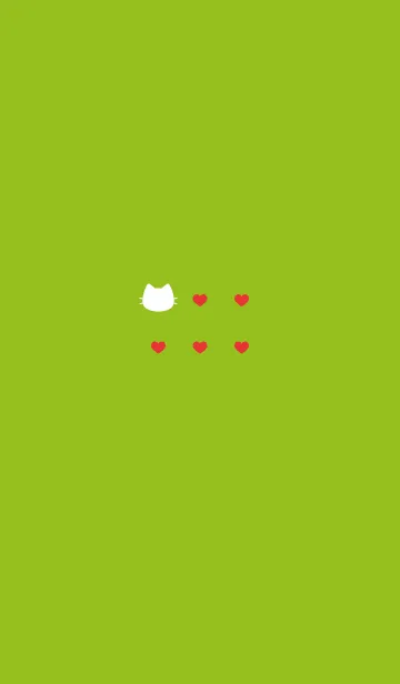 [LINE着せ替え] ねことハート(red&green)の画像1