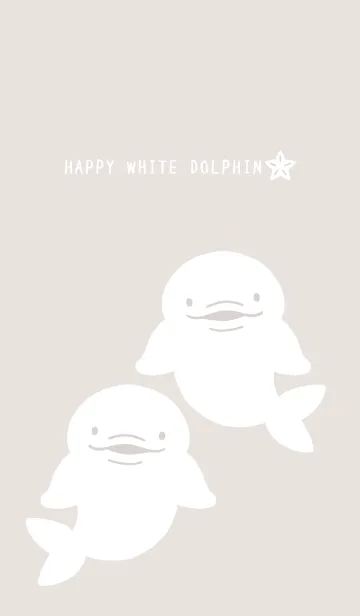 [LINE着せ替え] 幸せのシロイルカ/ベージュの画像1