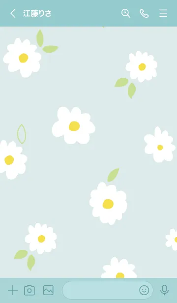 [LINE着せ替え] 白いお花と葉っぱ。25の画像3