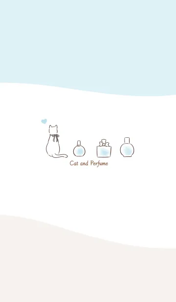 [LINE着せ替え] 猫と香水 -ブルー- ウェーブの画像1