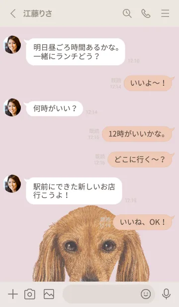 [LINE着せ替え] ICON DOG - ダックスフンド - PASTEL PK/07の画像4