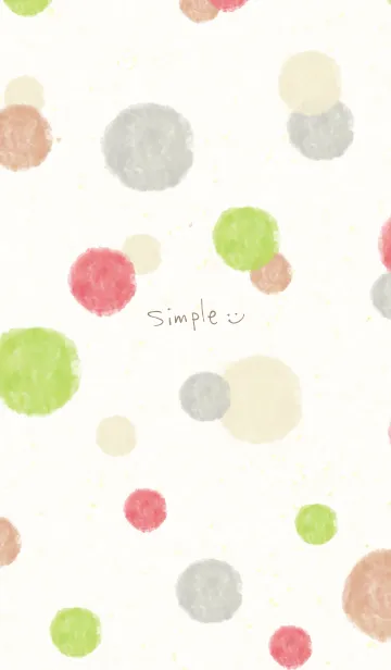 [LINE着せ替え] 水彩ドット 赤色とか緑色14の画像1