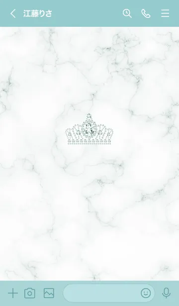 [LINE着せ替え] キラキラティアラ♦ブルーグリーン05_1の画像3