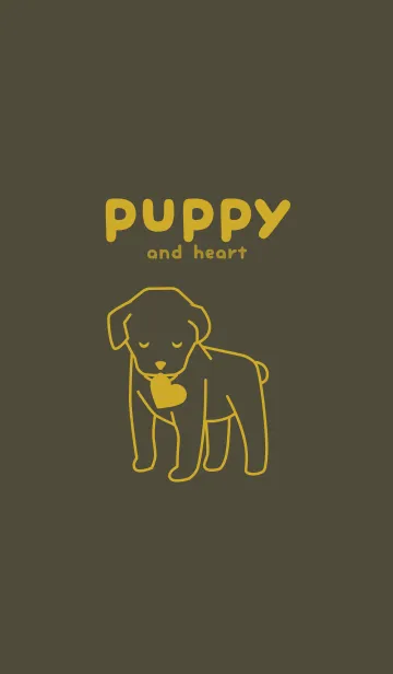 [LINE着せ替え] 子犬とハート kuromurasakiの画像1