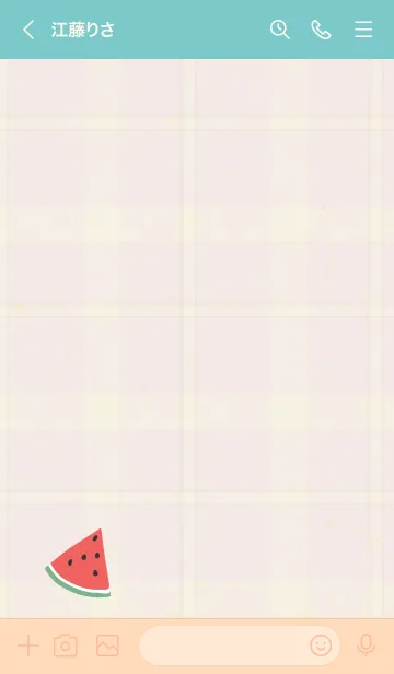 [LINE着せ替え] チェック柄 スイカ9の画像3