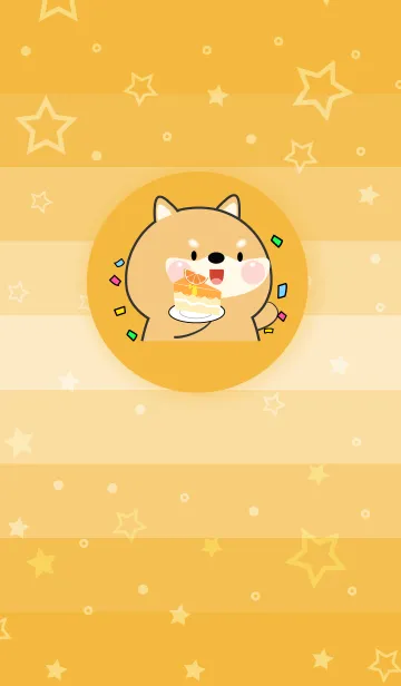 [LINE着せ替え] Simple Shiba Inu Love Orange Theme (JP)の画像1